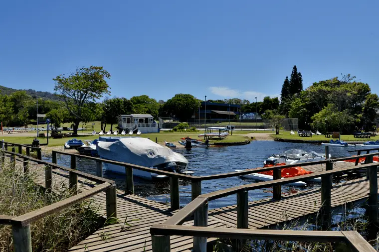 Dock area for watersports at Baywater Village