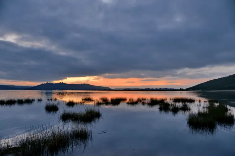 Stunning sunset view overlooking the Swartvlei Lake at Baywater Village in Sedgefield